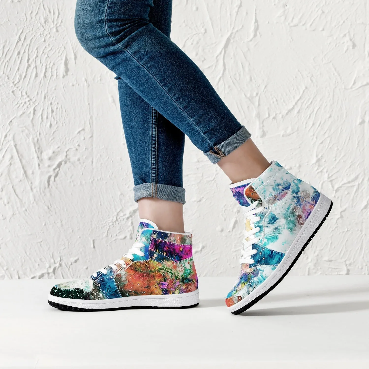 Acquiesce Apothos Psychedelic Split-Style High-Top Sneakers