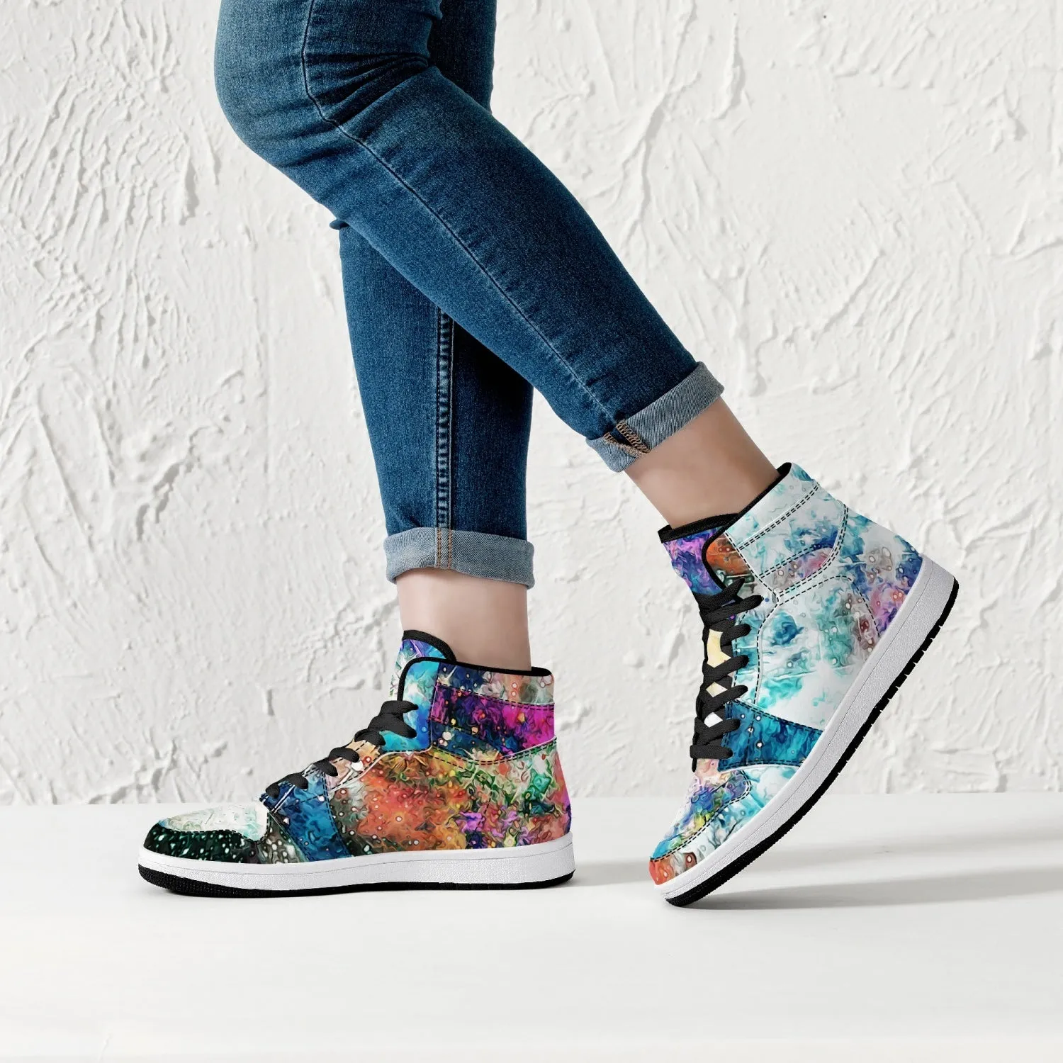 Acquiesce Apothos Psychedelic Split-Style High-Top Sneakers