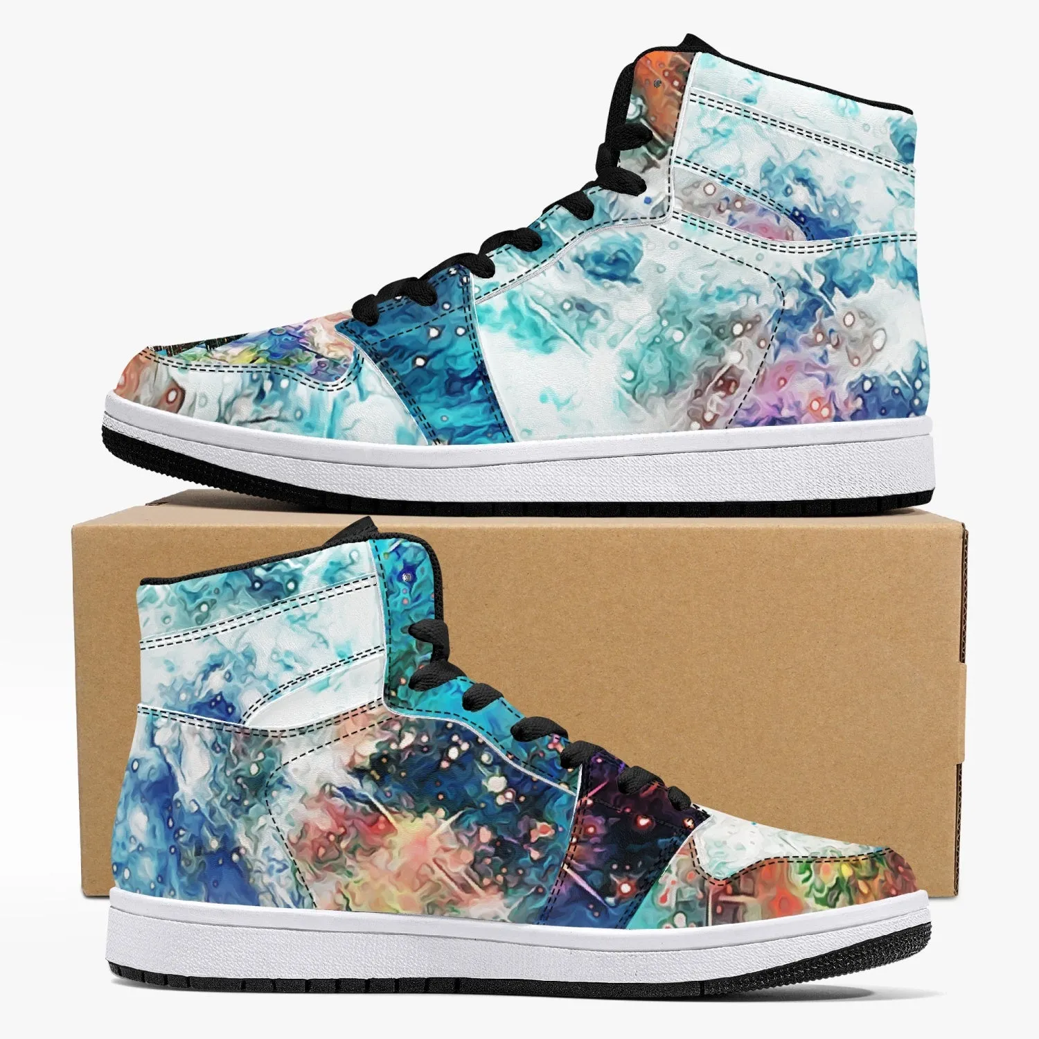 Acquiesce Apothos Psychedelic Split-Style High-Top Sneakers