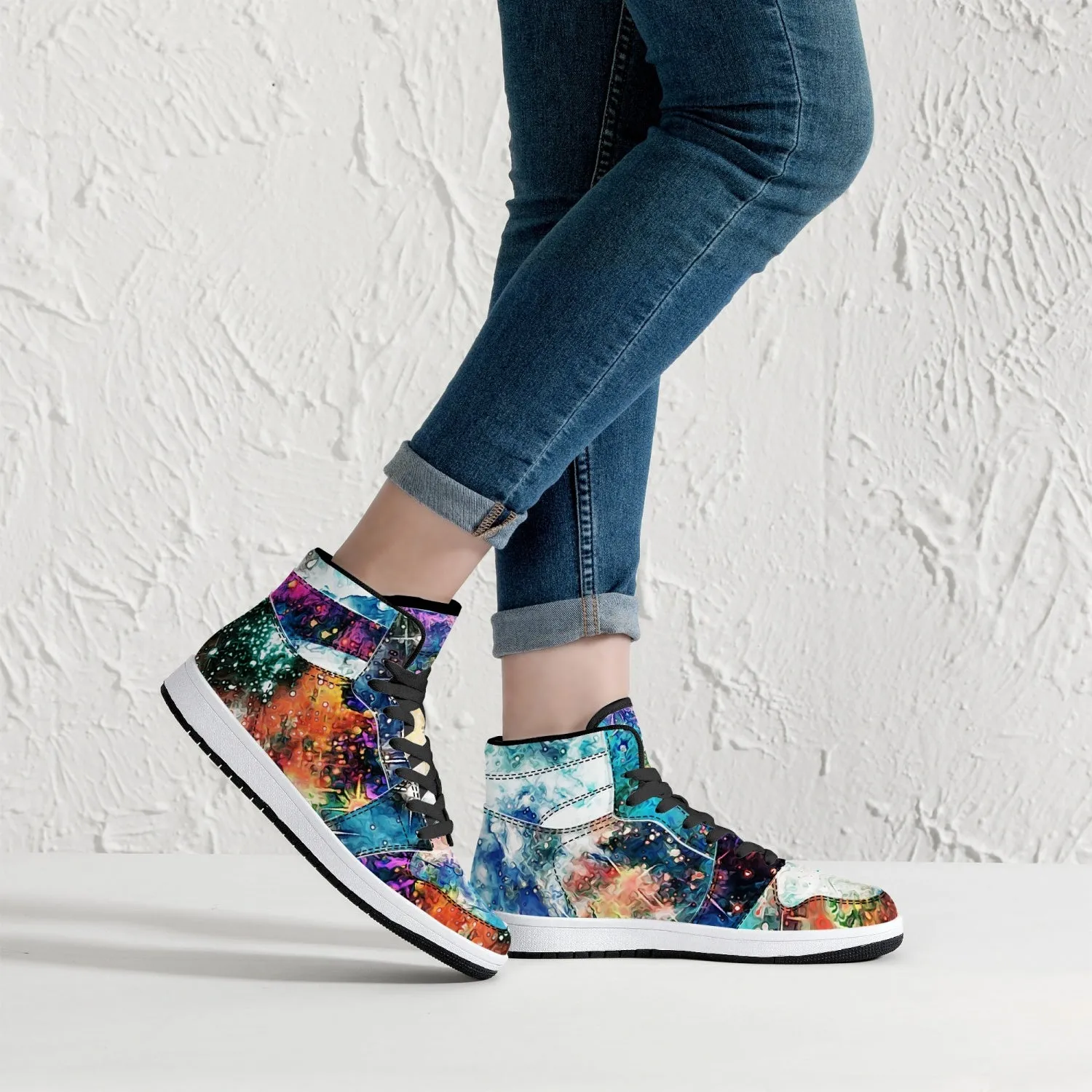 Acquiesce Apothos Psychedelic Split-Style High-Top Sneakers