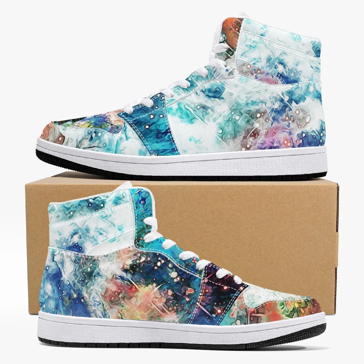 Acquiesce Apothos Psychedelic Split-Style High-Top Sneakers