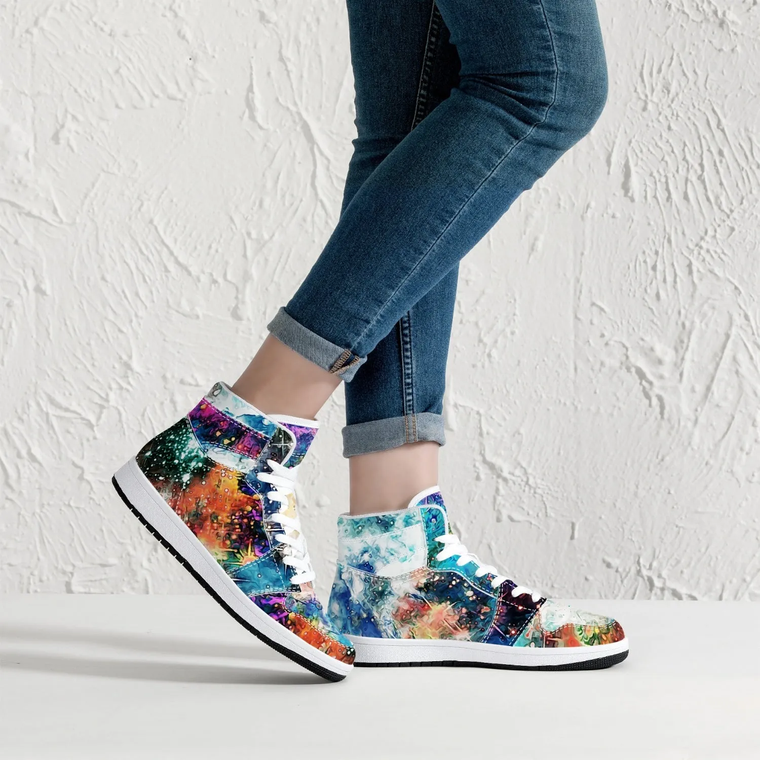 Acquiesce Apothos Psychedelic Split-Style High-Top Sneakers