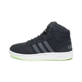 Adidas Hoops Mid Ankle Boots Fabric Black Colour For Men
