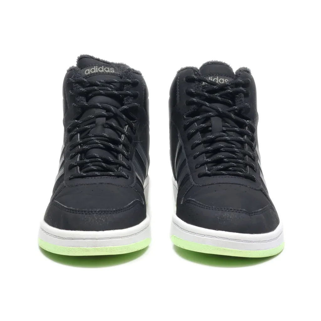 Adidas Hoops Mid Ankle Boots Fabric Black Colour For Men