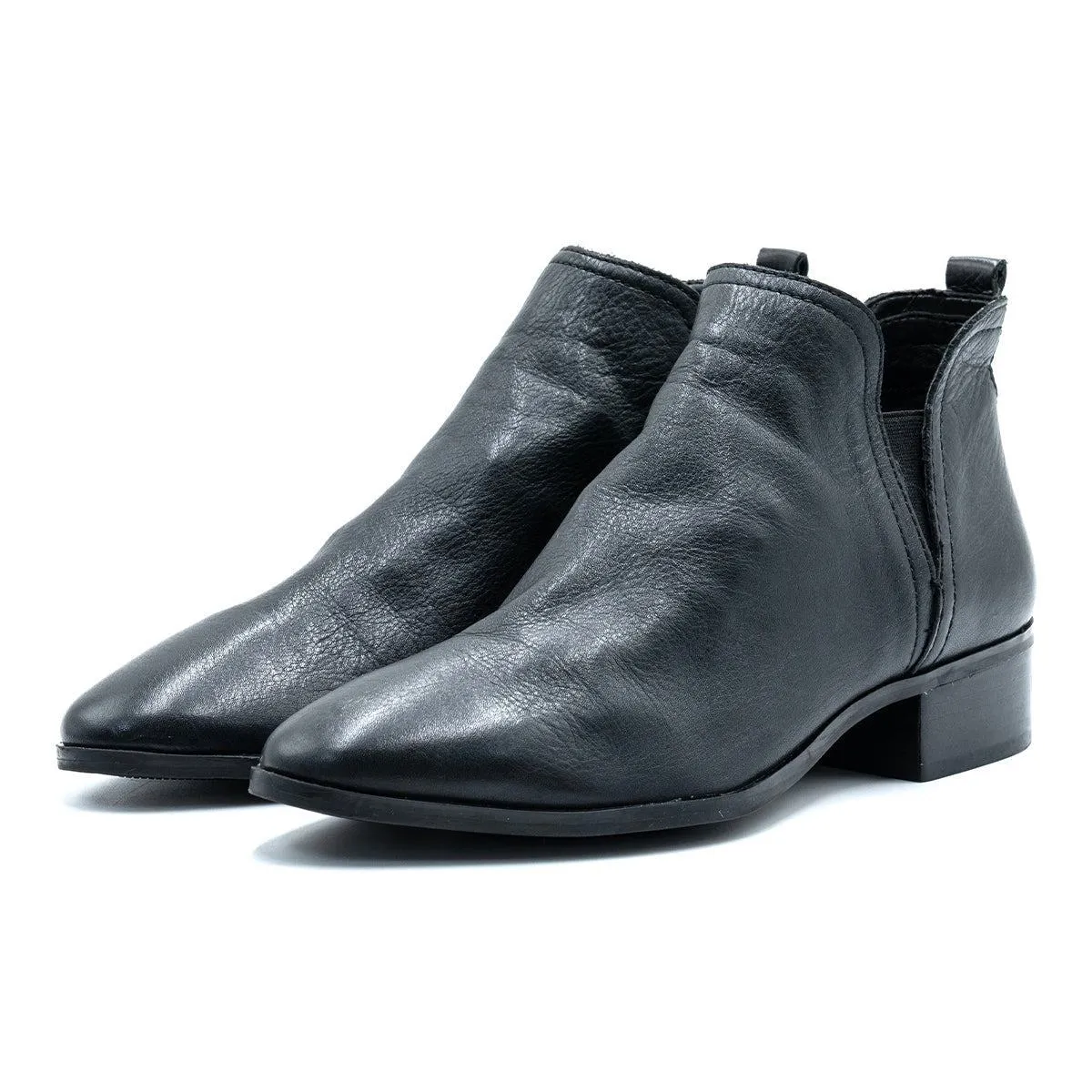 Aldo Ankle Boots Leather Black Colour For Women