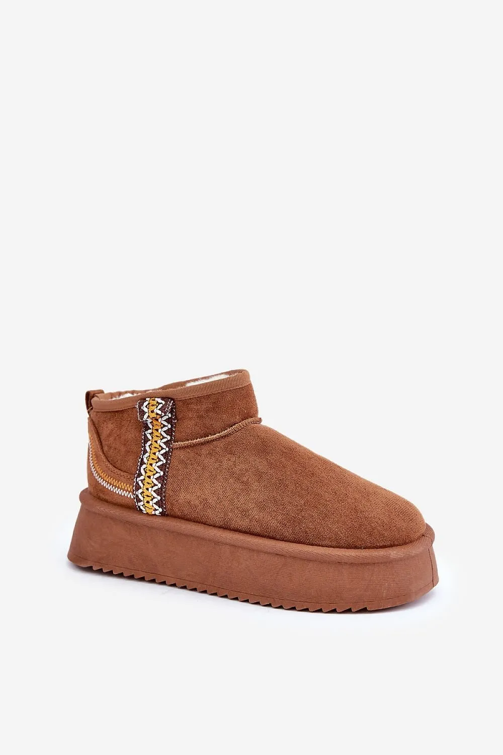 Aztec pattern thick sole snow boots