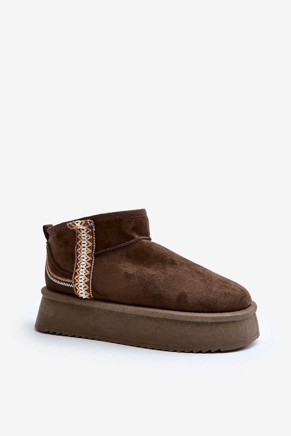 Aztec pattern thick sole snow boots