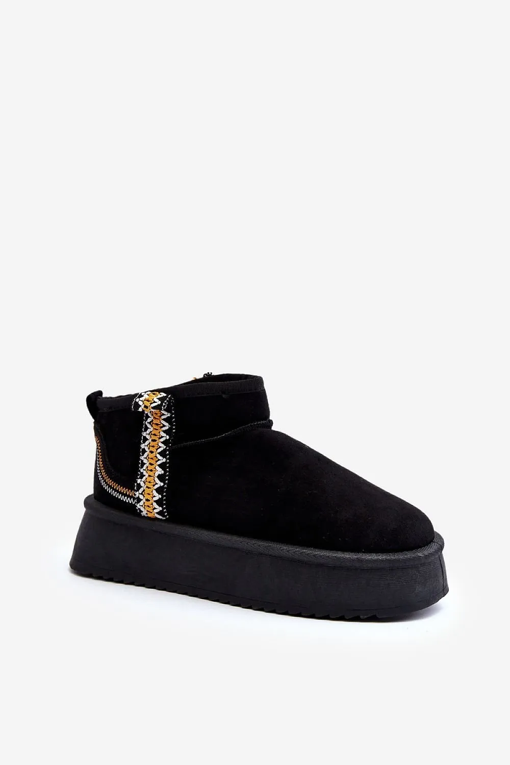 Aztec pattern thick sole snow boots