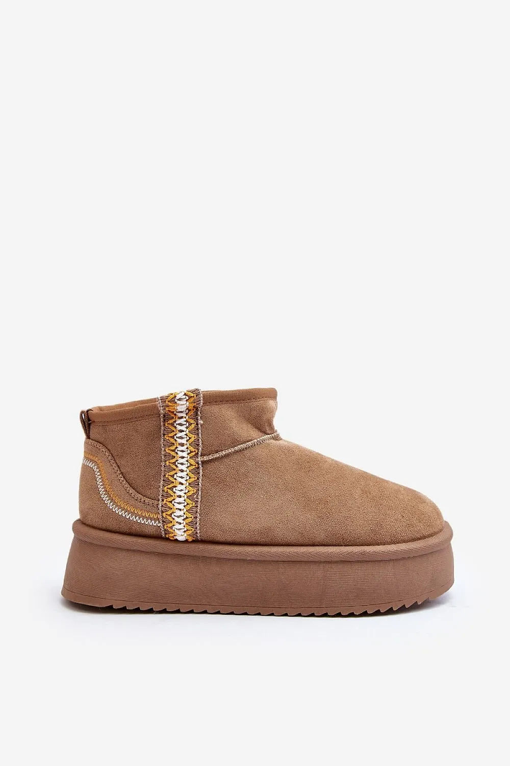Aztec pattern thick sole snow boots