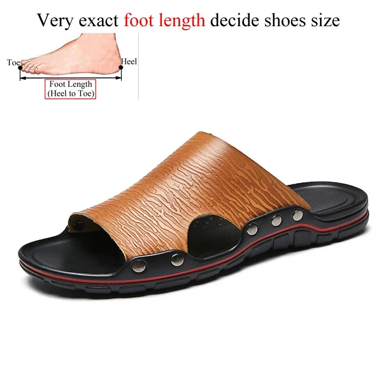 Casual Microfiber Men Leather Slippers