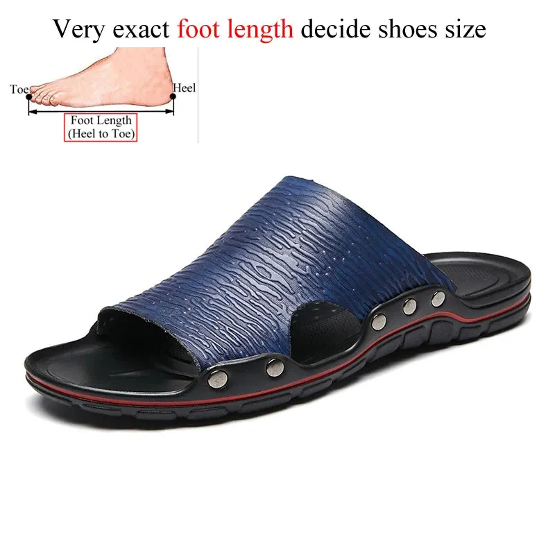 Casual Microfiber Men Leather Slippers