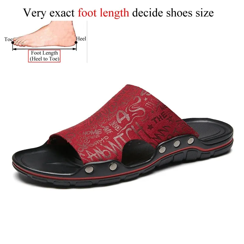 Casual Microfiber Men Leather Slippers