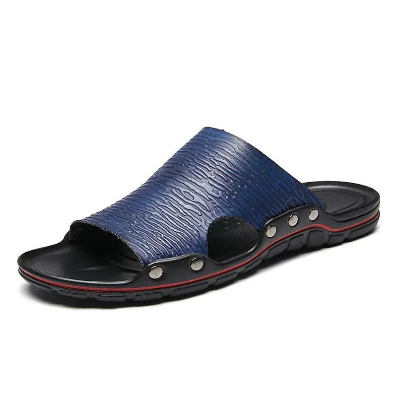 Casual Microfiber Men Leather Slippers