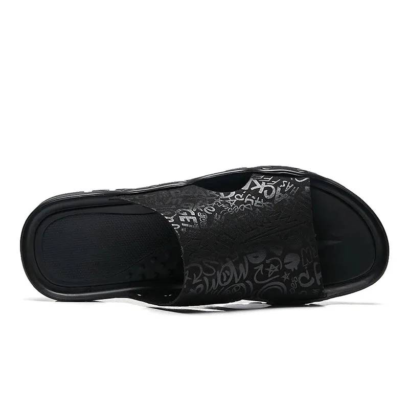 Casual Microfiber Men Leather Slippers