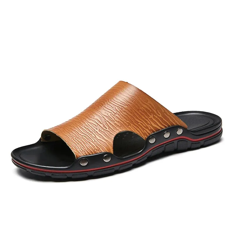 Casual Microfiber Men Leather Slippers