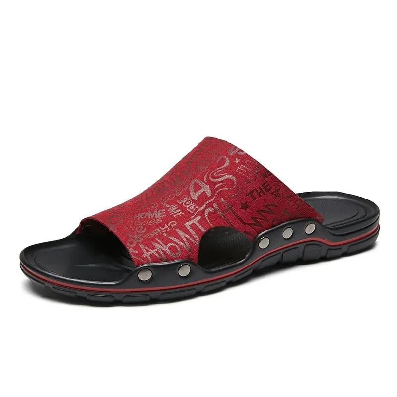 Casual Microfiber Men Leather Slippers