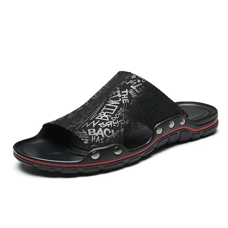 Casual Microfiber Men Leather Slippers