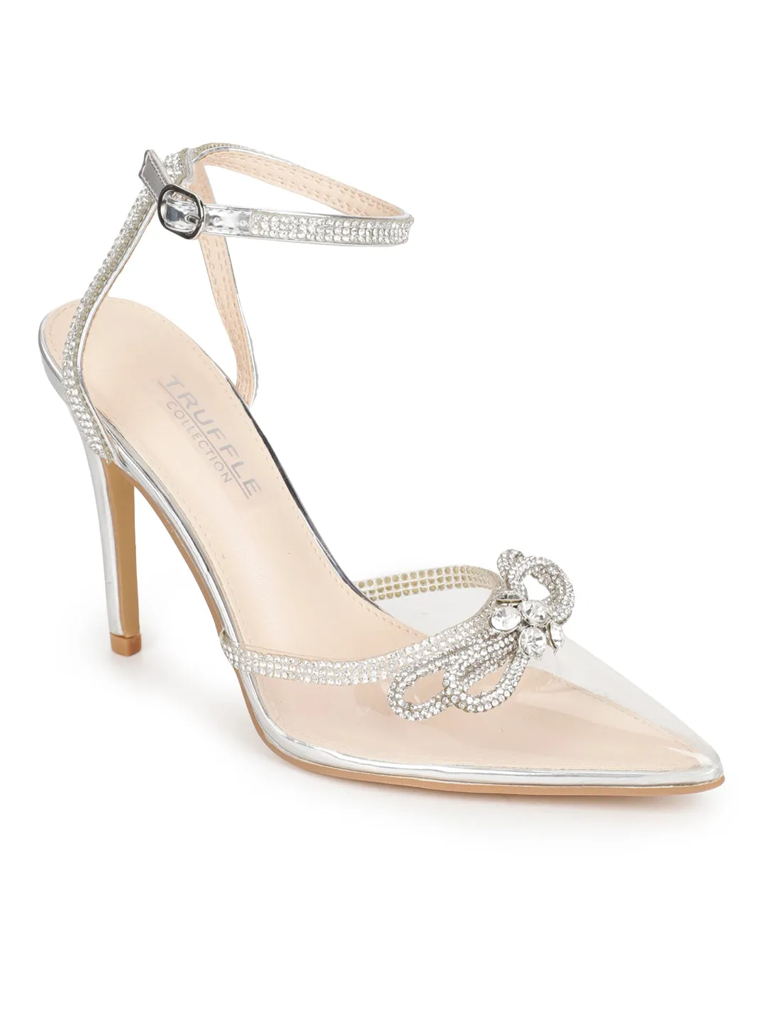 Clear Perspex Diamante Stiletto Sandals (TC-HOT190-CLR)