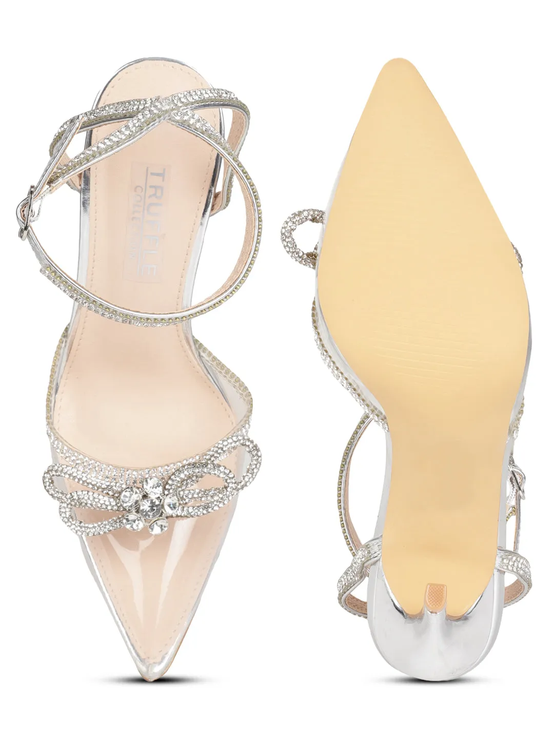 Clear Perspex Diamante Stiletto Sandals (TC-HOT190-CLR)