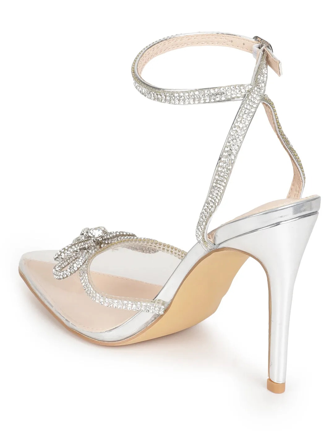 Clear Perspex Diamante Stiletto Sandals (TC-HOT190-CLR)