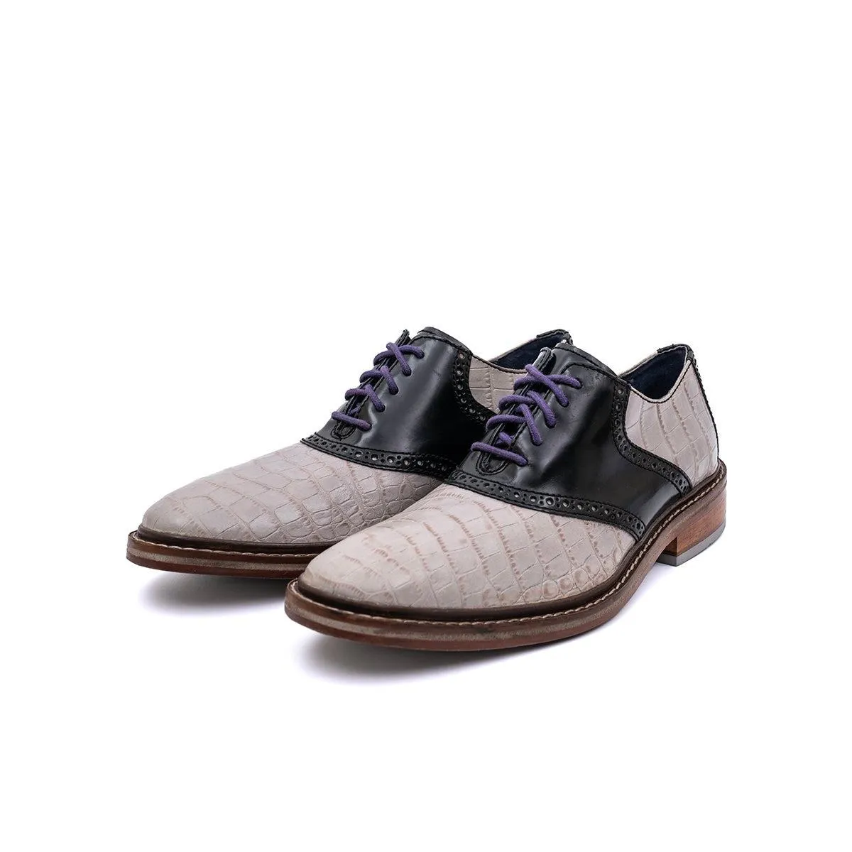 Cole Haan Air Colton 8W Saddle Oxfords Formal Lace Ups Leather Multicolour Colour For Men
