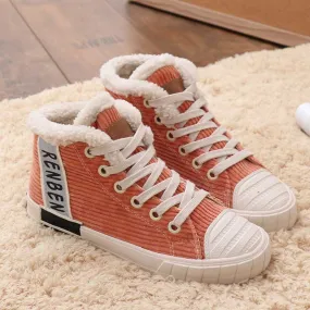 Corduroy Fleece Warm Trendy Winter Women's Boots