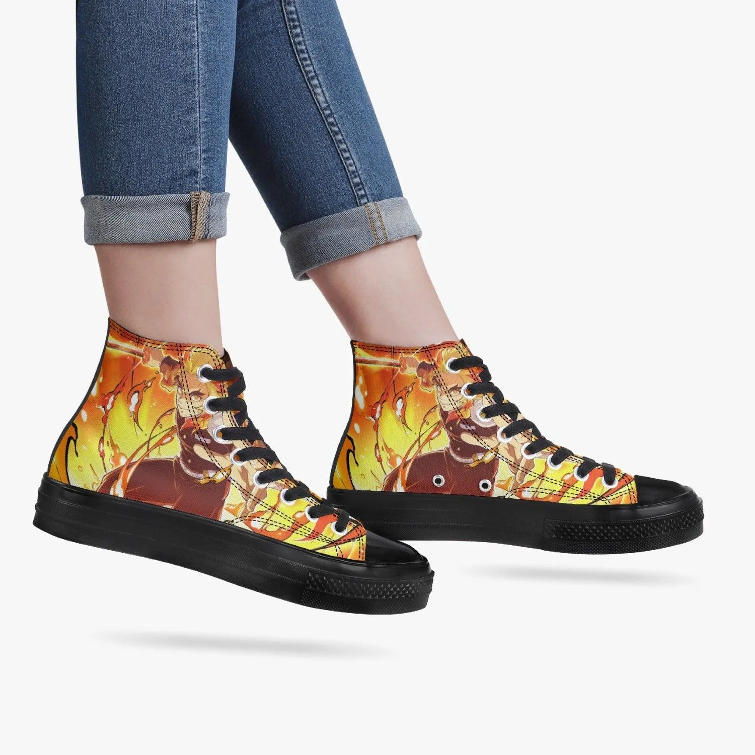 Demon Slayer Kyojuro rengoku A-Star High Anime Shoes
