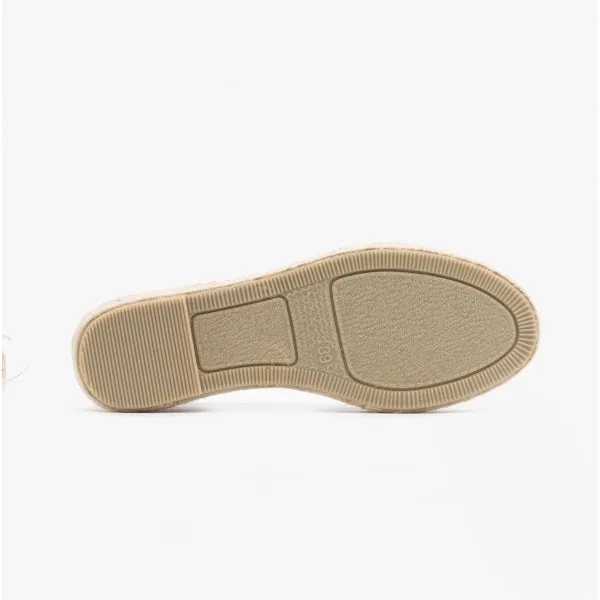 ETNA Ladies Leather Espadrille Sandals White