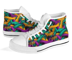 High Top Sneakers - Graffiti Fashion #11 | Custom Shoes, Street Fashion, Urban Street Art, Custom High Tops, Unique Shoes