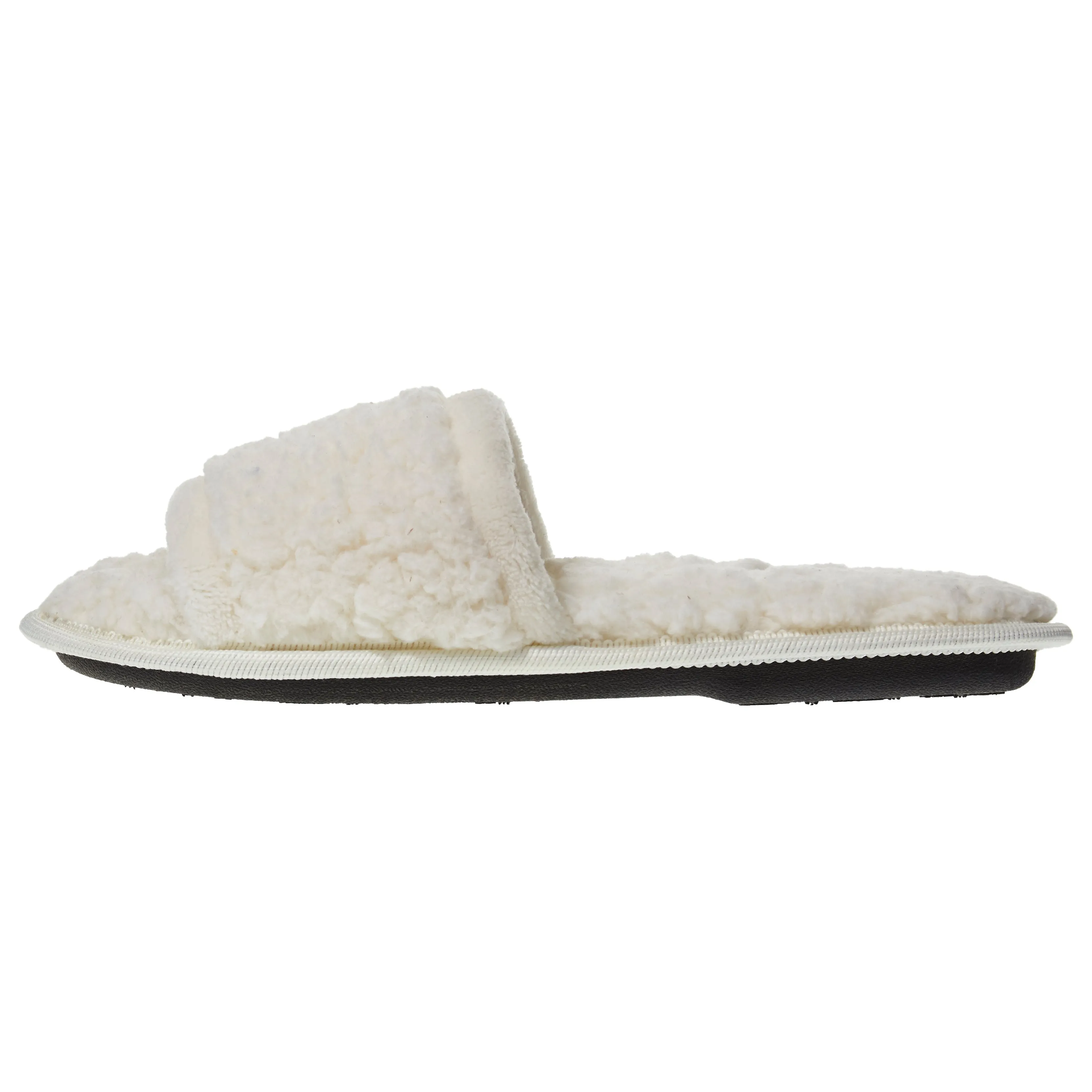 Laura Ashley Womens Ladies Luxury Spa Sherpa One Band with Memory Foam Slippers