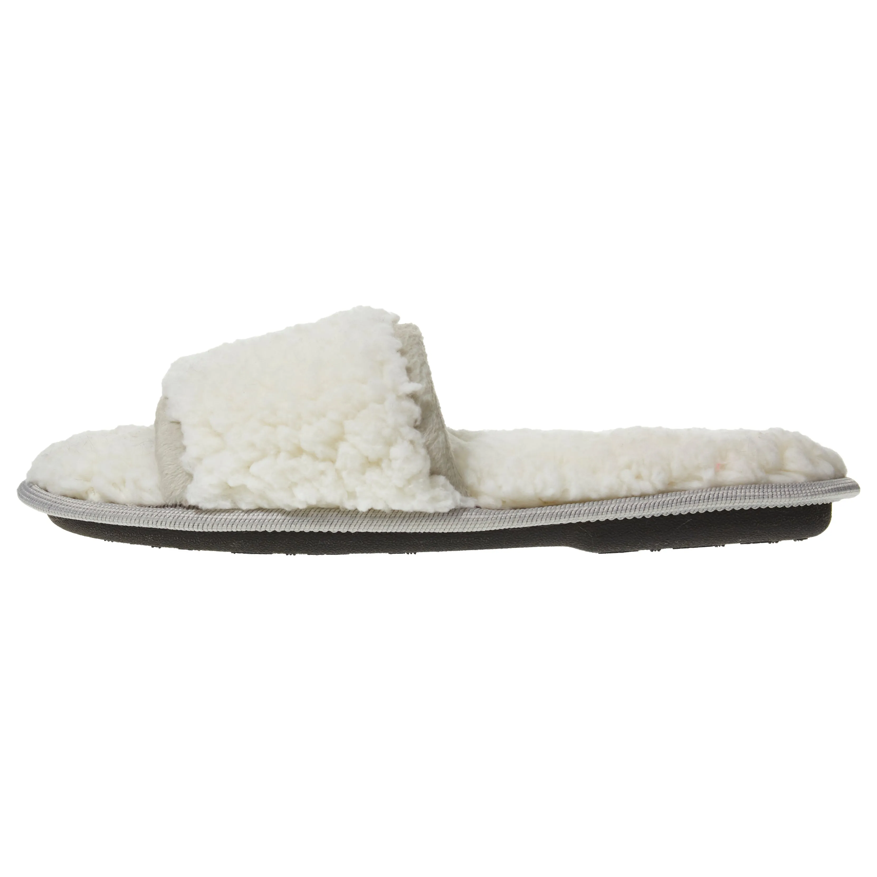 Laura Ashley Womens Ladies Luxury Spa Sherpa One Band with Memory Foam Slippers