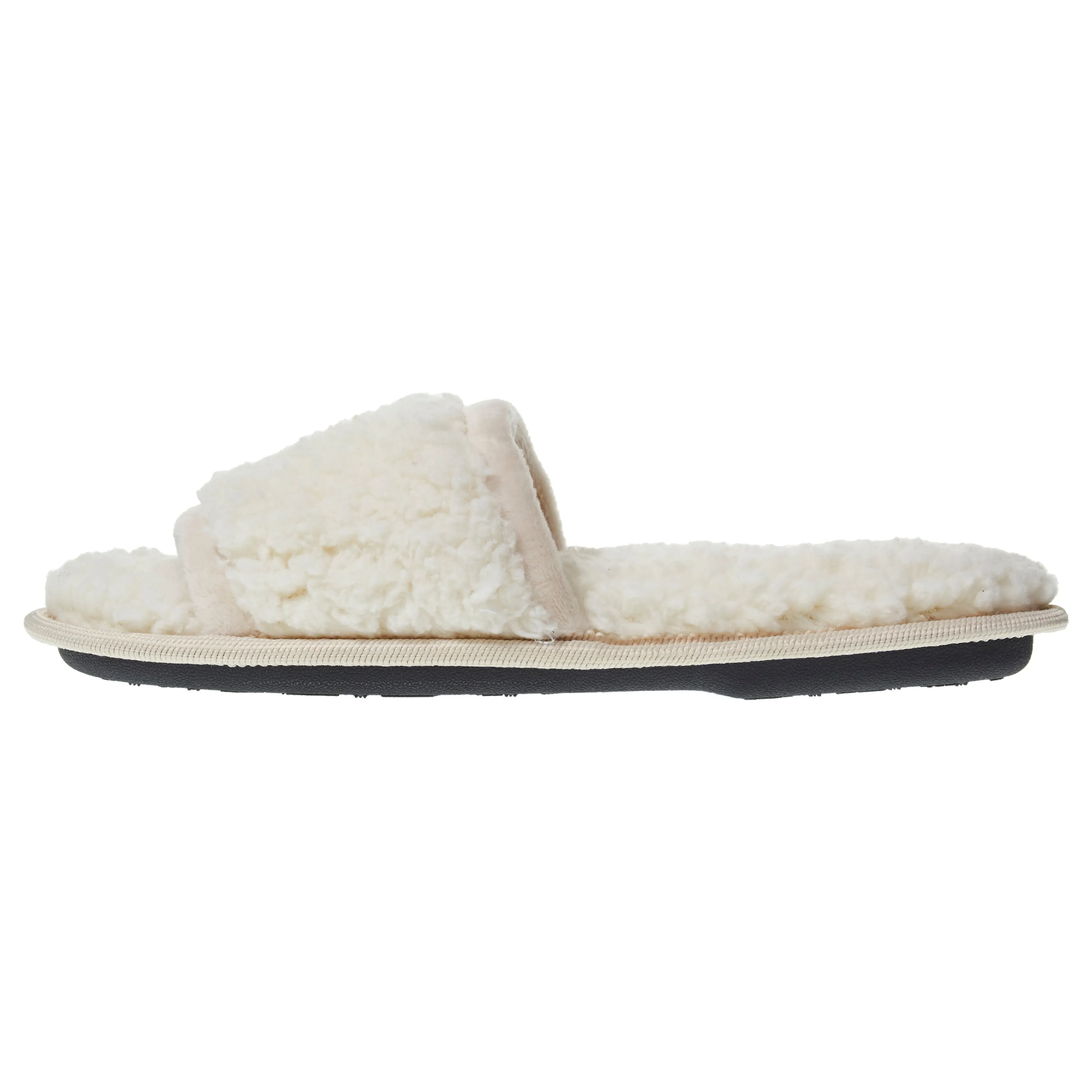 Laura Ashley Womens Ladies Luxury Spa Sherpa One Band with Memory Foam Slippers