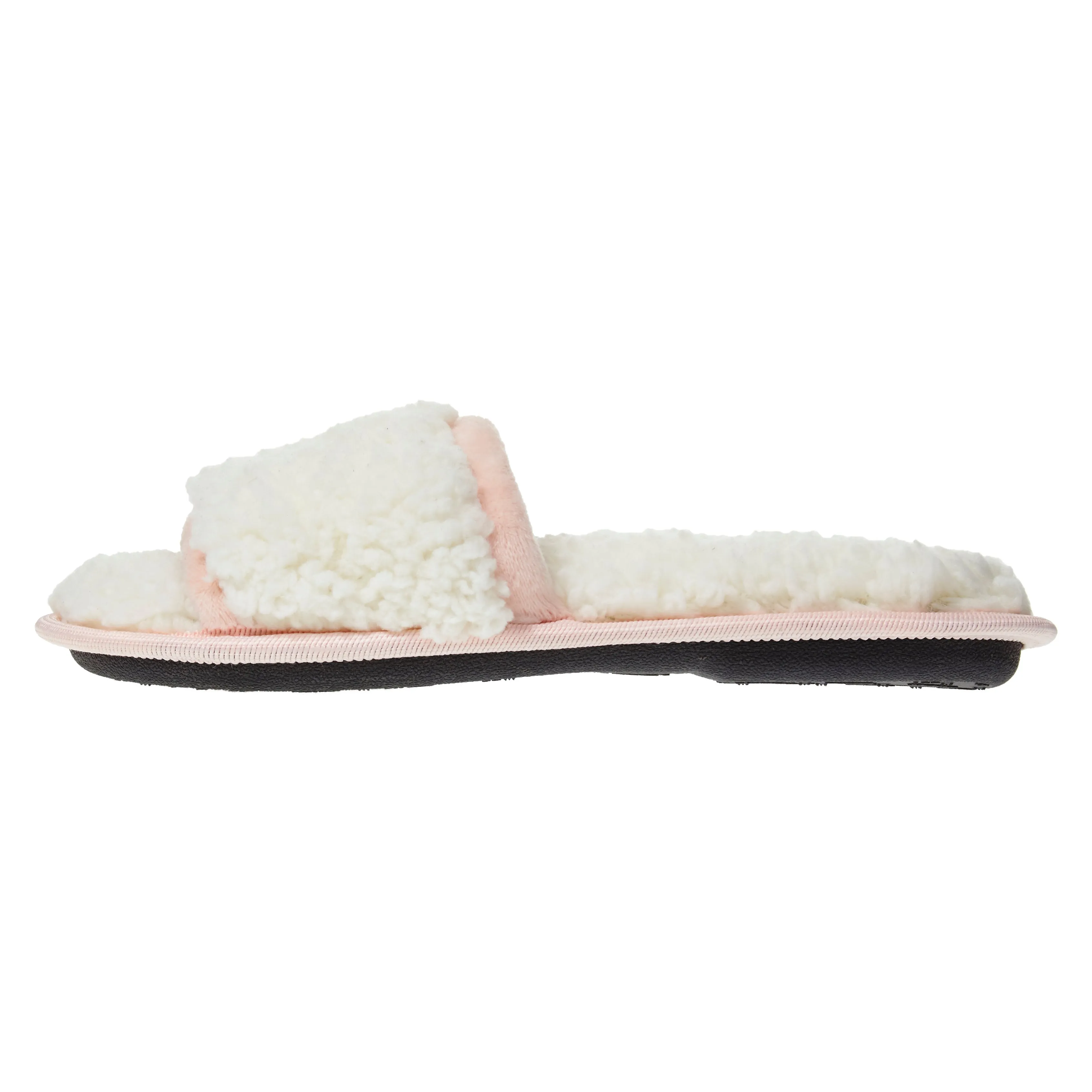 Laura Ashley Womens Ladies Luxury Spa Sherpa One Band with Memory Foam Slippers