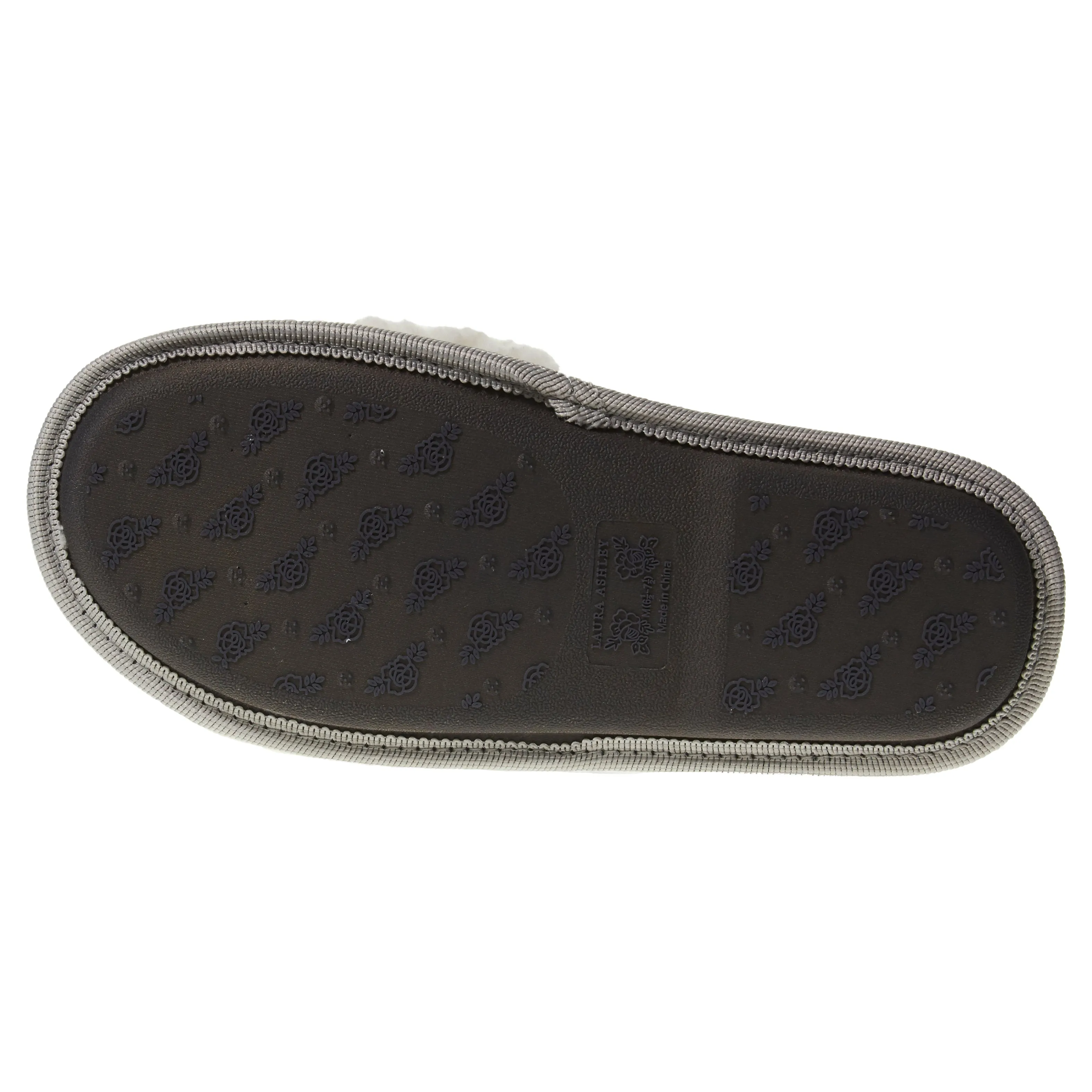 Laura Ashley Womens Ladies Luxury Spa Sherpa One Band with Memory Foam Slippers