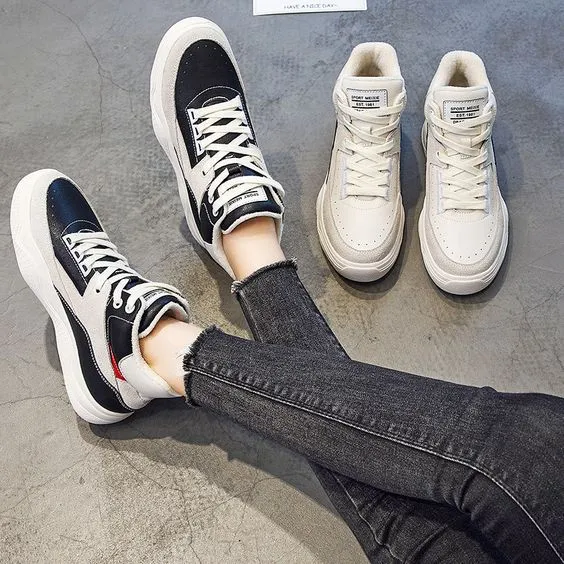 Leather High-top Sneaker Shoes