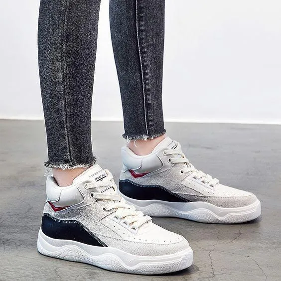 Leather High-top Sneaker Shoes