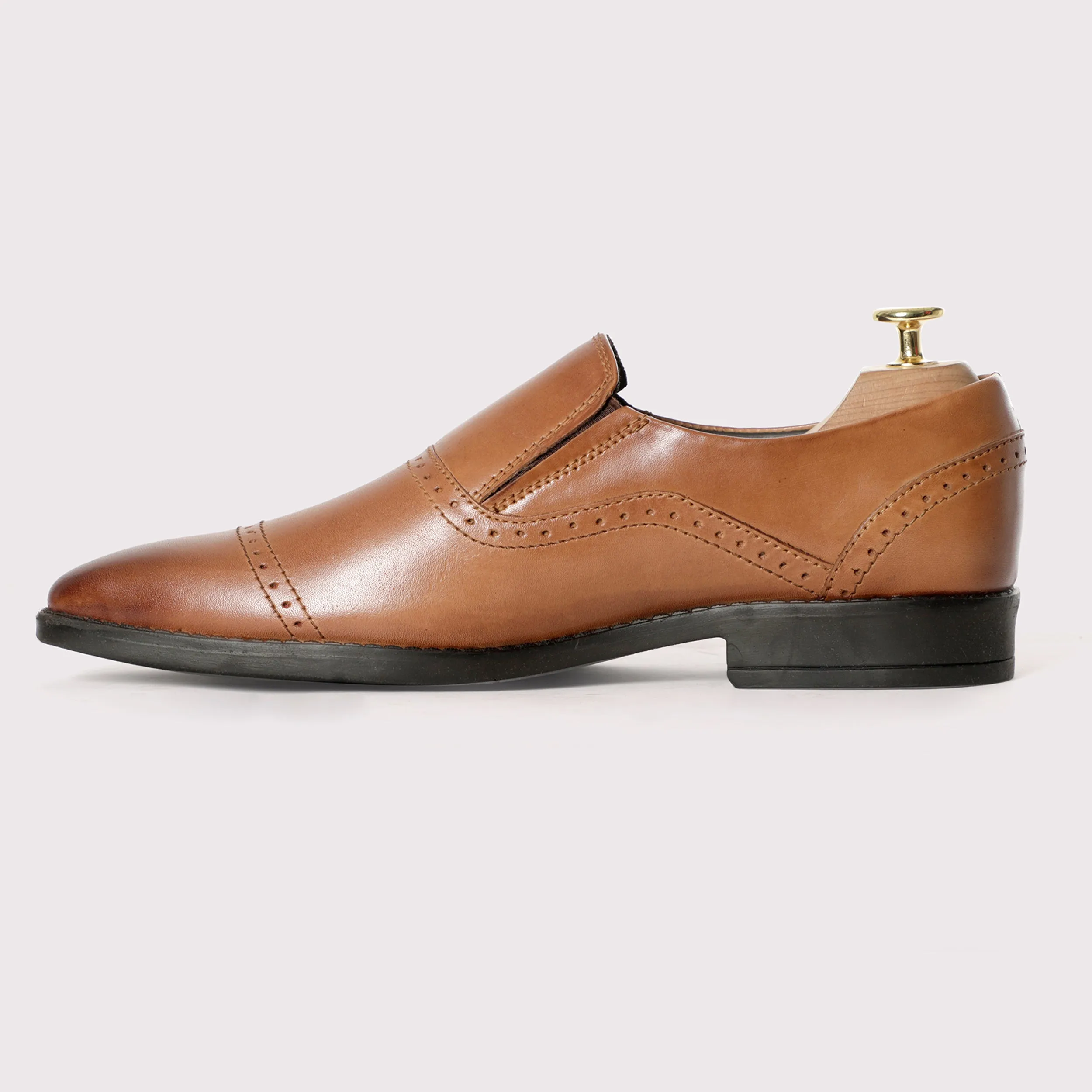 Louise Leather Moccasins - Tan