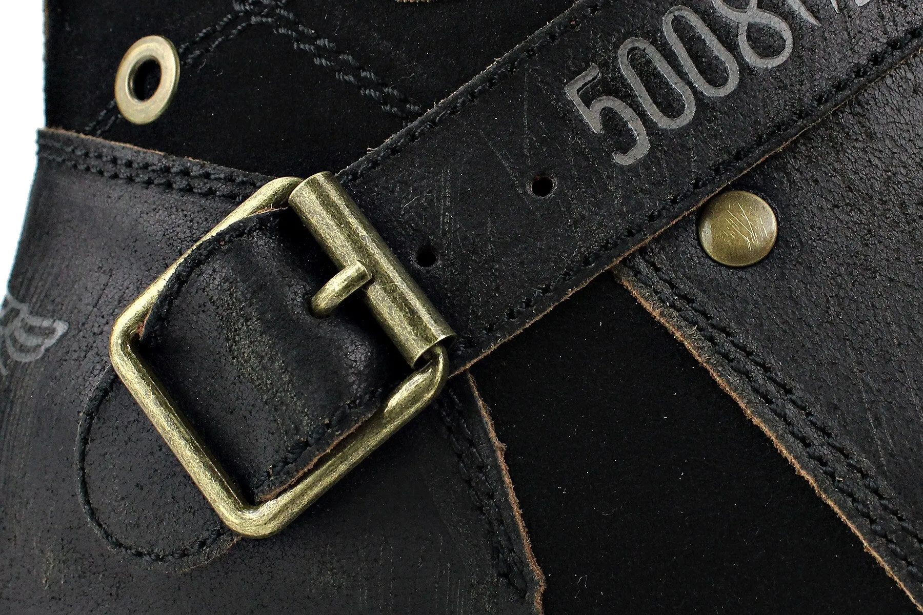Men's Leathe Ankle Boots-Black
