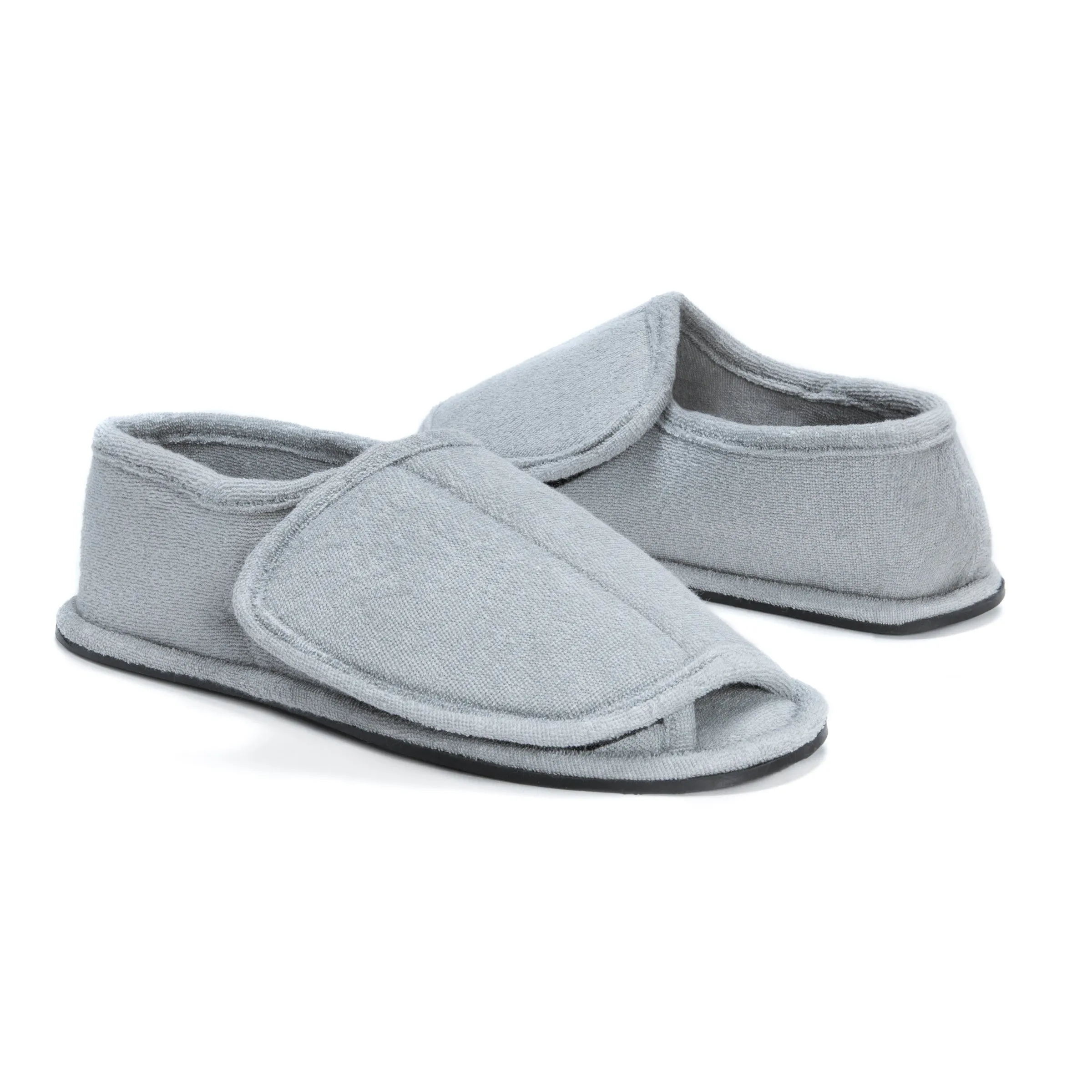 Men's Terry Open Toe Velcro Slippers