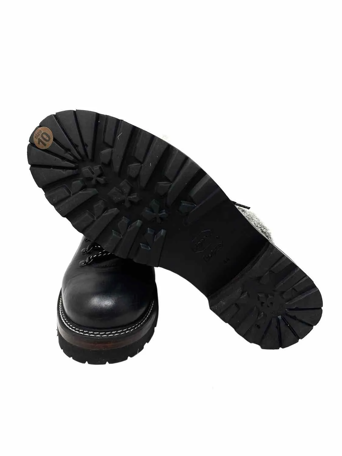 Montelliana Women's Black Leather Fur Lined Size 44/10 Boots
