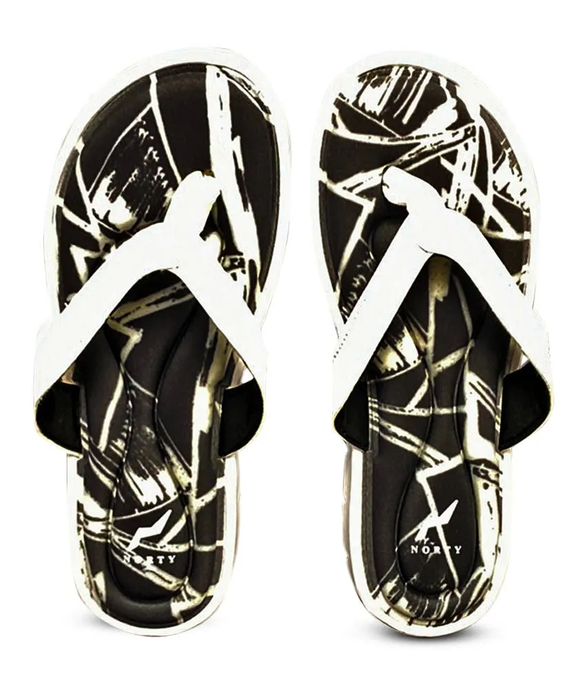 Norty WOMEN'S 6-11 MEMORY FOAM SANDAL BLACK WHITE