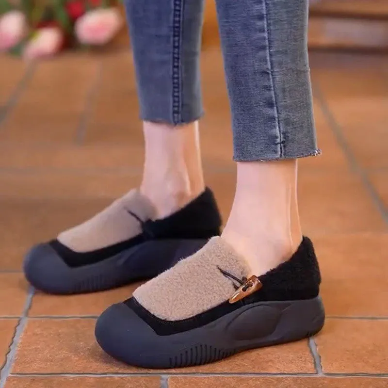 Owlkay Women's Warm and Comfortable Slip-On Loafers