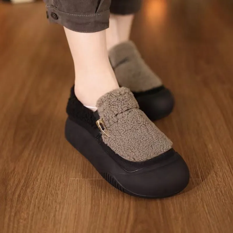 Owlkay Women's Warm and Comfortable Slip-On Loafers