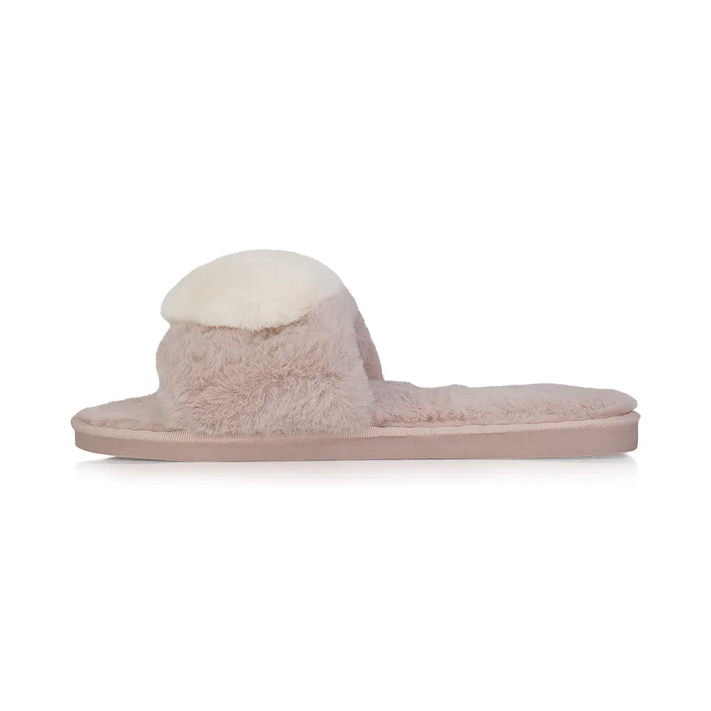PLUSH HEART SLIPPERS (VARIOUS COLOURS)