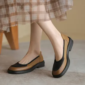 ROUND TOE LOW HEEL SLINGBACK LOAFERS SHOES for WOMEN