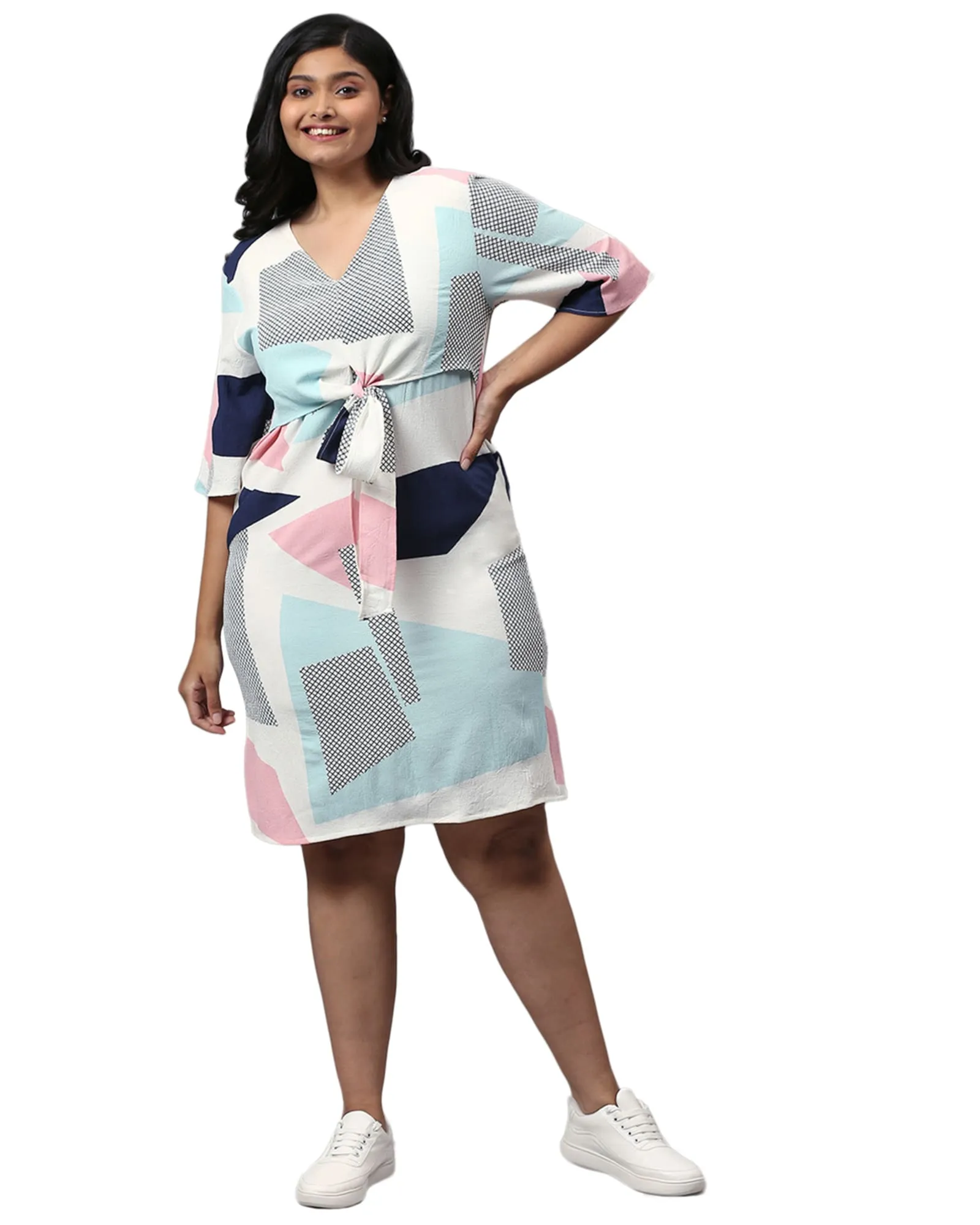 Self Design Stylish Casual Dresses | White