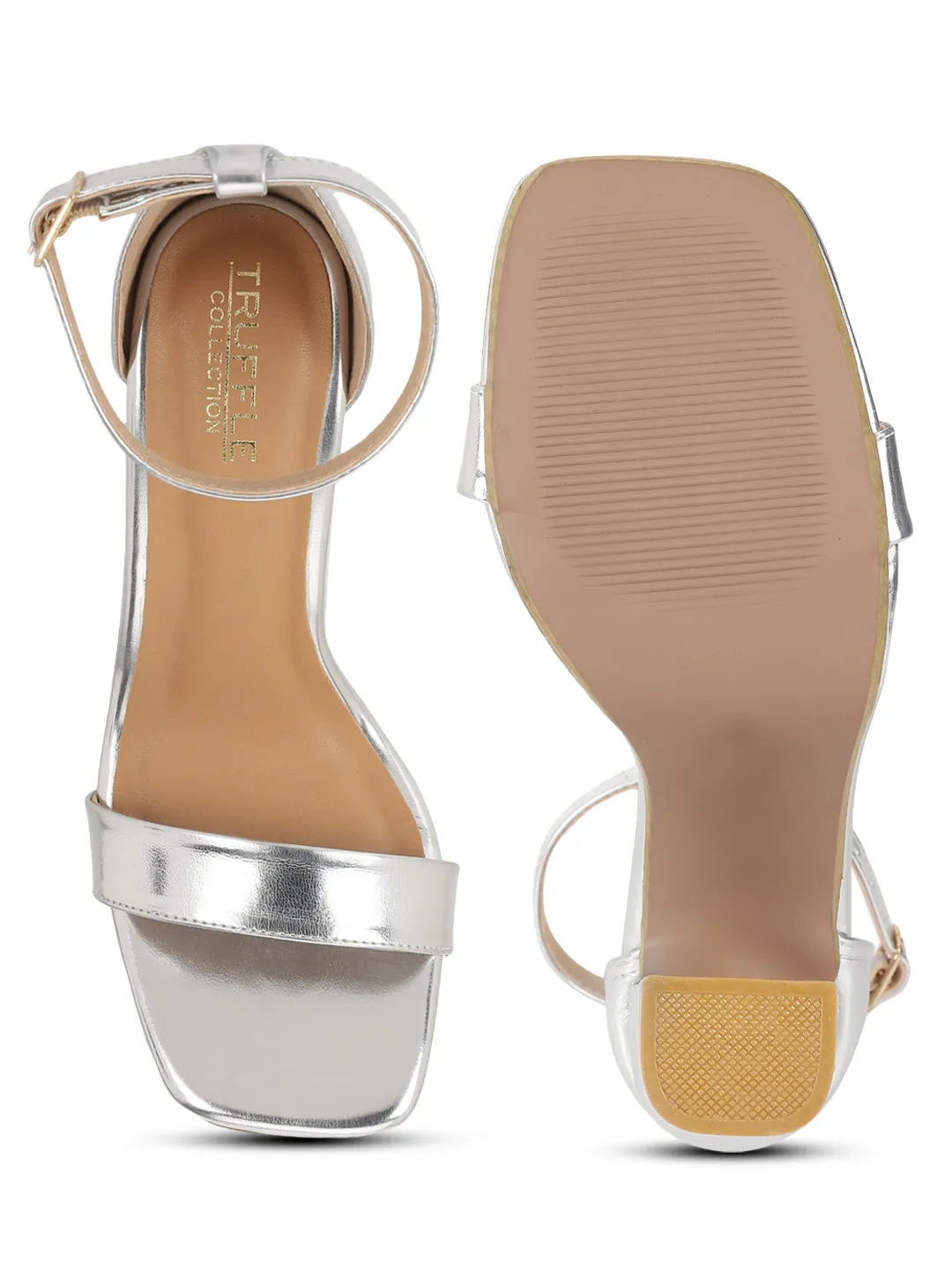 Silver PU Block Sandals (TC-ST-1349-SIL)
