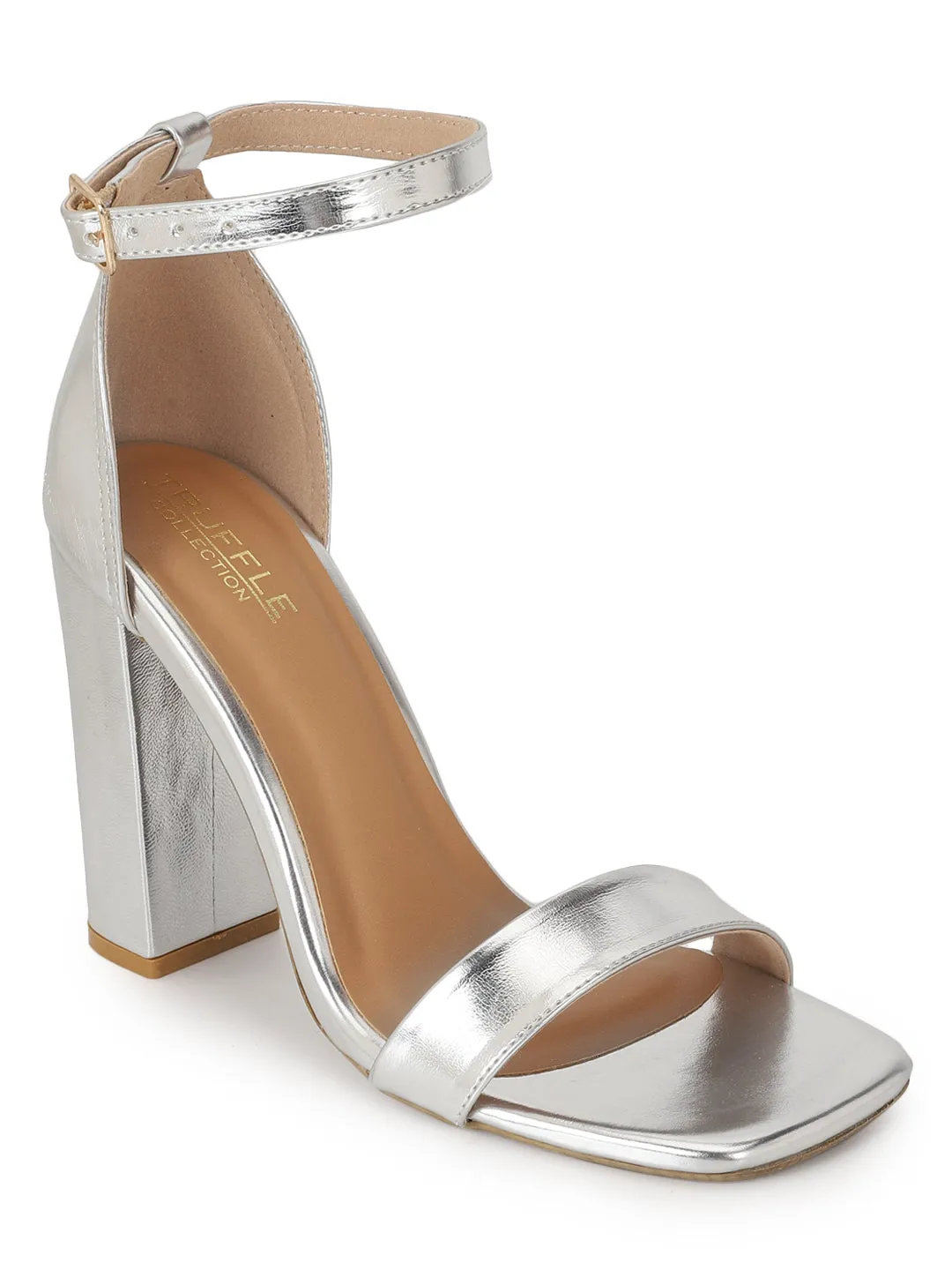 Silver PU Block Sandals (TC-ST-1349-SIL)