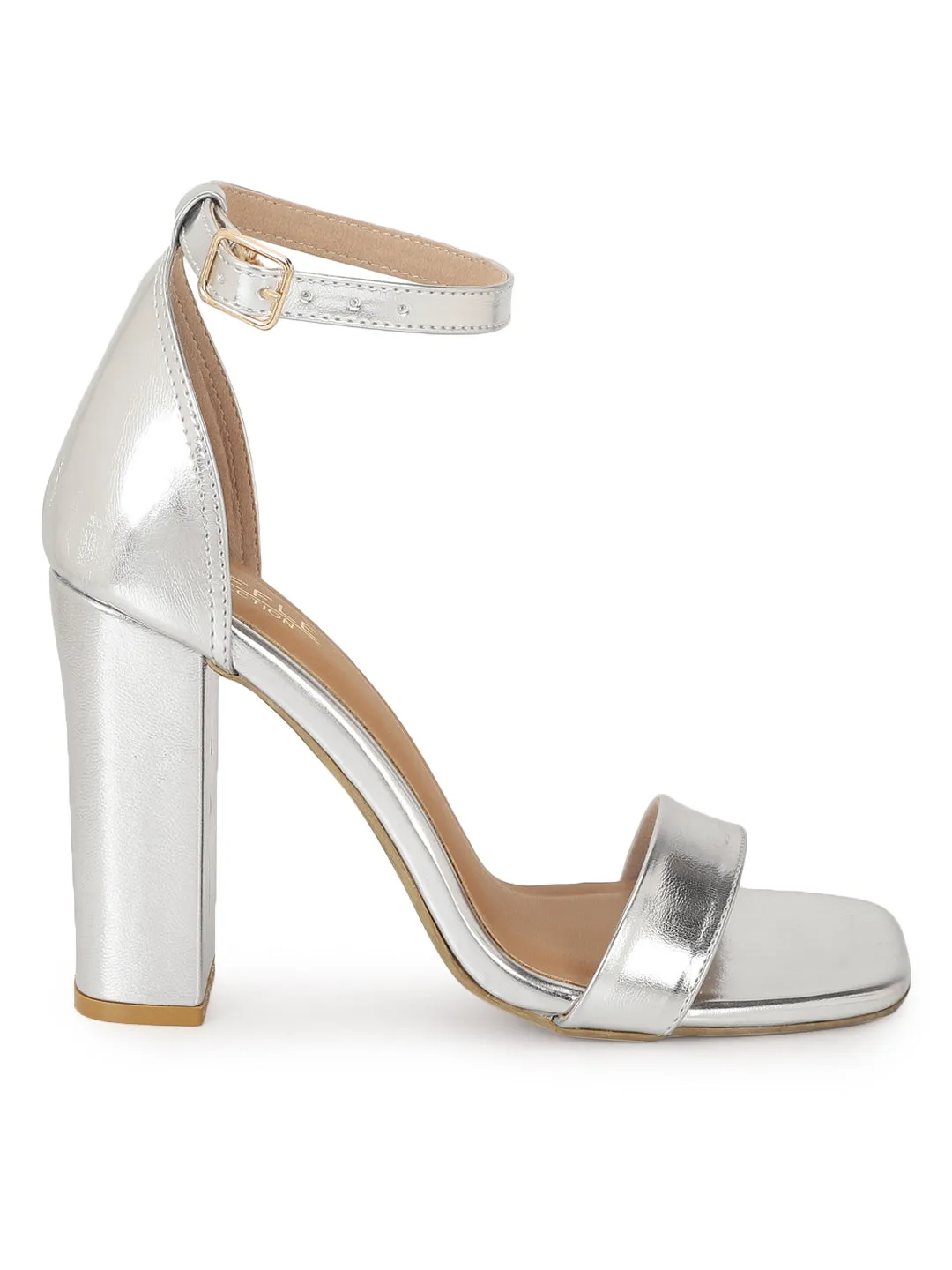 Silver PU Block Sandals (TC-ST-1349-SIL)