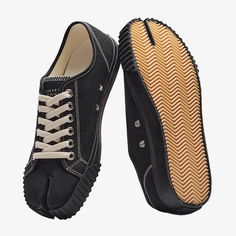 Statement-making Black Canvas Sneakers